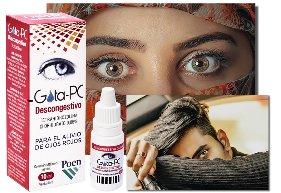 Gota- pc gotas para los ojos descongestivas, para el alivio de los ojos  rojos x 10 ml.